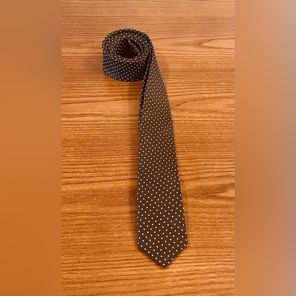 👔🔥 Brown Polkadot Skinny Tie - Picture 3 of 4